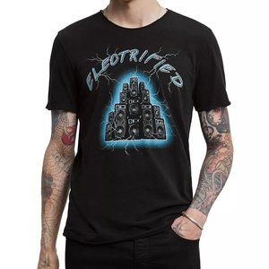 John Varvatos Star USA Men's Electrified Speakers Graphic Crew T-Shirt Black